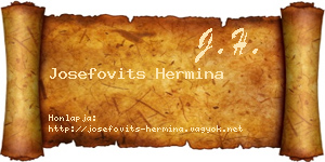 Josefovits Hermina névjegykártya
